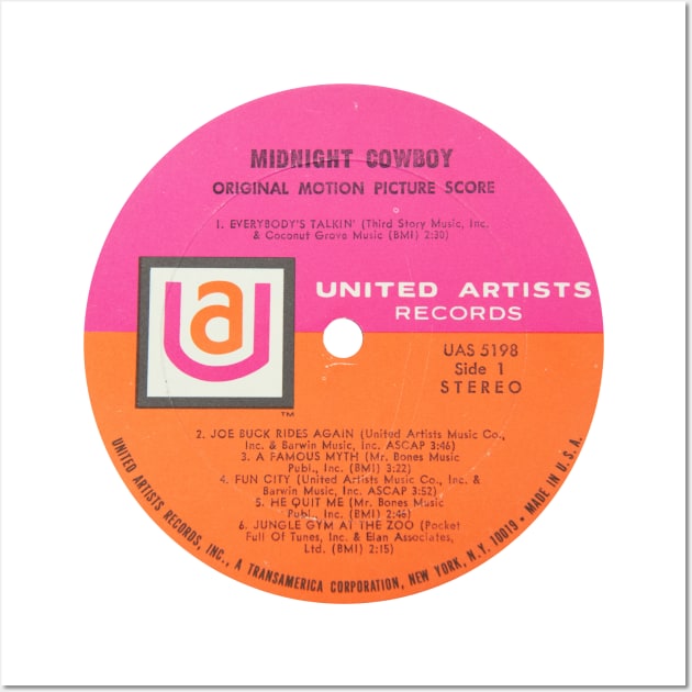 Midnight Cowboy Soundtrack LP Label Wall Art by MovieFunTime